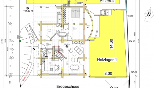 3 - схема рублено-каркасного дома из сосны 260 м²