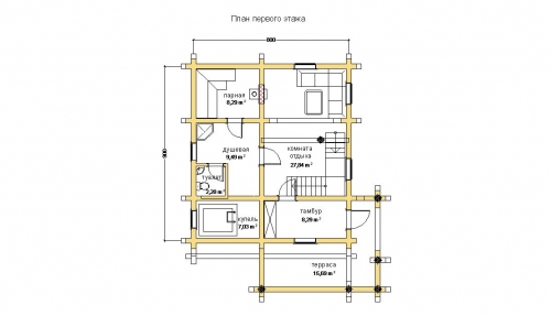 план бани первого этажа