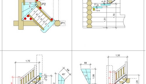 2 - схема рублено-каркасного дома из сосны 260 м²