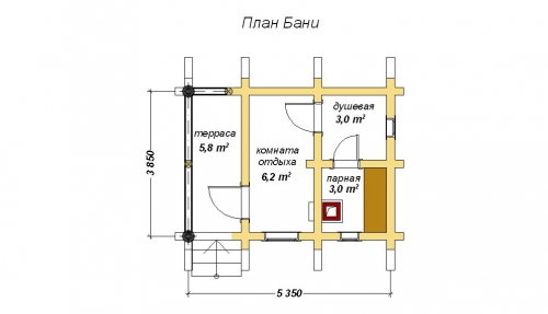 Проект бани из лафета 