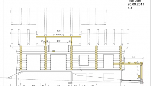 7 - схема рублено-каркасного дома из сосны 260 м²
