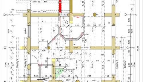 8 - схема рублено-каркасного дома из сосны 260 м²