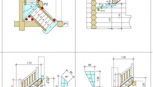 5 - схема рублено-каркасного дома из сосны 260 м²